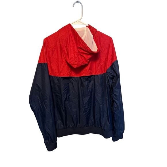 Nike Golf Dri-Fit Hooded Windbreaker Jacket Size Large Red Blue - Picture 2 of 4